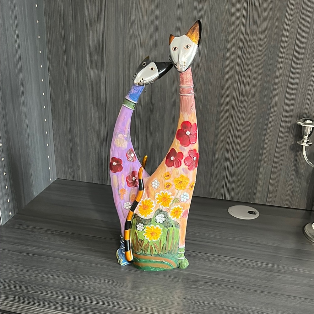 Colorful Cat Art Sculpture